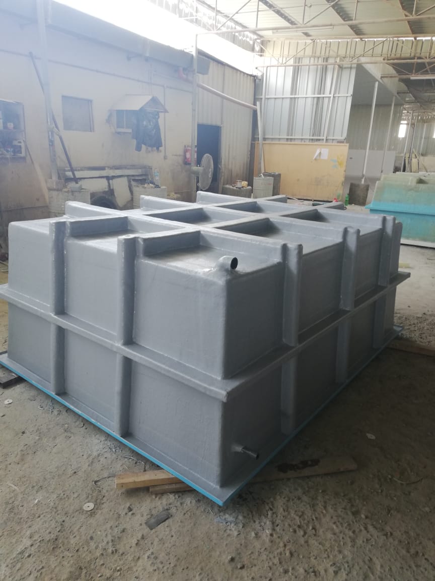 Precision-manufactured GRP tank ready for installation